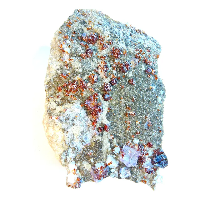Esfalerita Vermelha Com Fluorita Violeta Pedra Bruta N4336