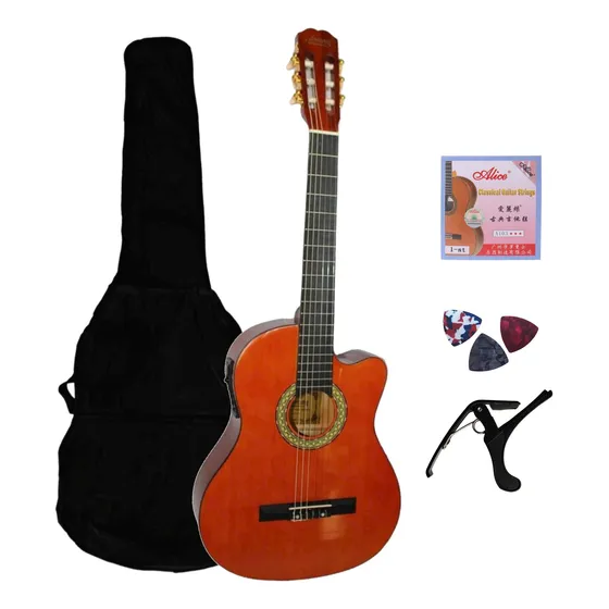 Guitarra Electroacustica Con Funda Y Accesorios