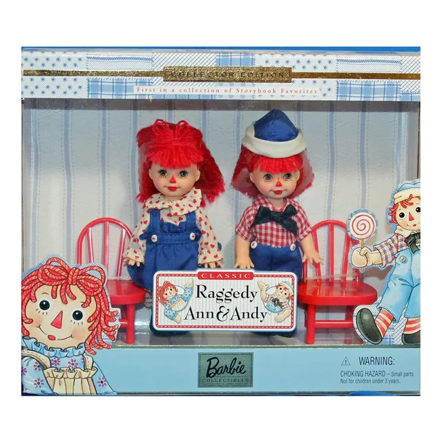 Muñecas Raggedy Ann Y Andy Barbie Kelly Y Tommy 11,43 Cm
