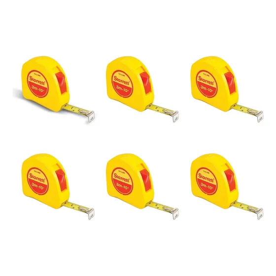 Kit 6 Trena Starrett 3 Metros Mm/pol - Largura Da Fita 13mm