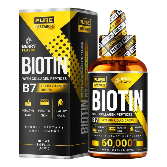 Suplemento Líquido De Biotina Y Colágeno De Pure Research, 6