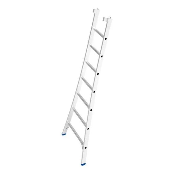 Amplia escalera de aluminio de 2 x 7 peldaños, 2,25 x 3,65 m, color plateado