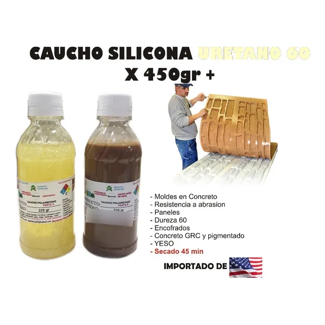 Caucho Silicona Liquida Uretano 60 X450g Concreto Polimerico