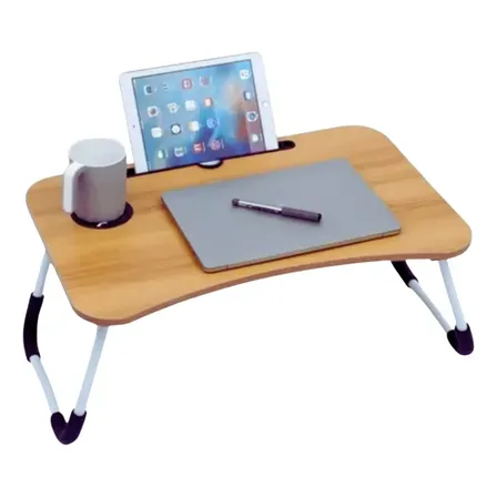 Foto de Mesinha De Colo Mdf Suporte Notebook Tablet Copo Sofá Cama