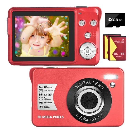 Camara Digital 30 Mp Hd Mini Bolsillo Barata Pantalla 8x