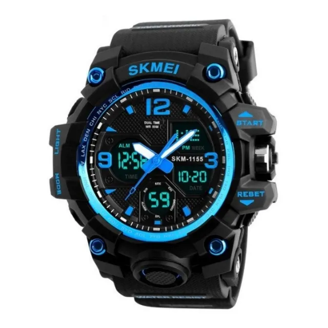 Reloj Skmei 1155 B Sports Diving Anadigi Running Light