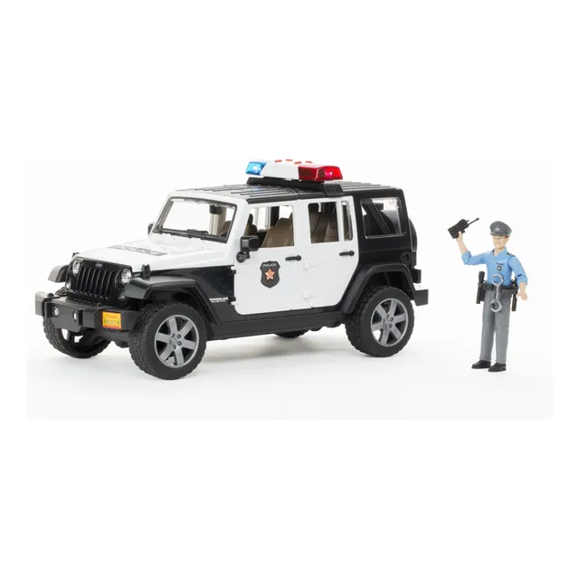 Patrulla Jeep Wrangler Rubicon Bruder Con Agente De Policia