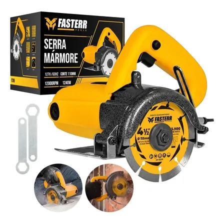 Serra Mármore Concreto Profissional 4.3/8 110mm 1240w Fasterr Tools Fst056
