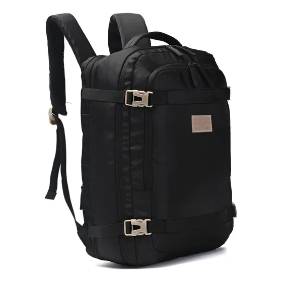 Mochila Viajera Reforzada con 4 Bolsillos Impermeable con Sistema Antirrobo Skora 25L Color Negro Liso