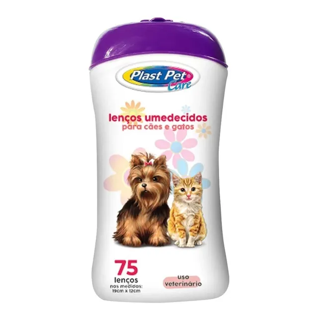 Toallitas Húmedas Para Mascotas Plast Pet 75 Unidades