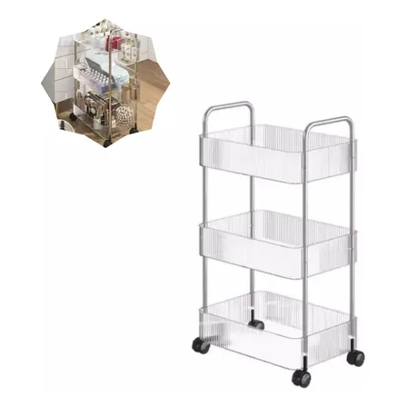 Carrito Organizador Con Ruedas Asas Multiuso 3 Niveles