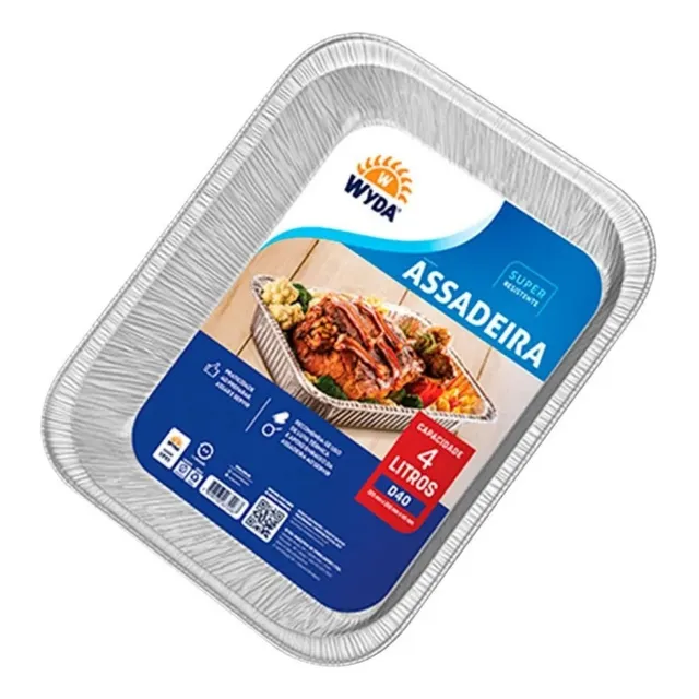 Bandeja Descartable De Aluminio 4 Lts Sin Tapa Pack X12
