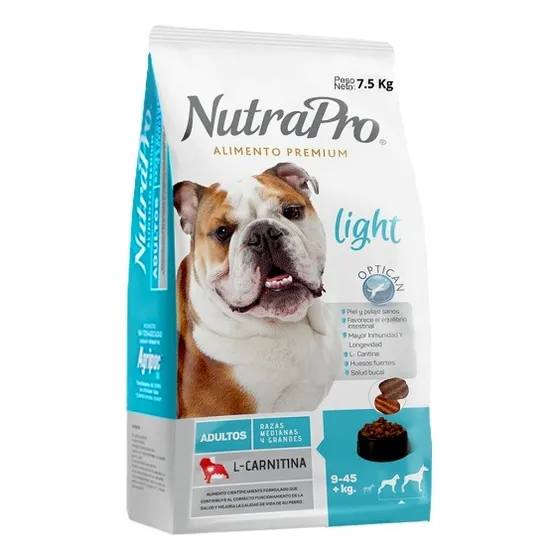Nutrapro Alimento Light Para Perros Adultos 7,5kg