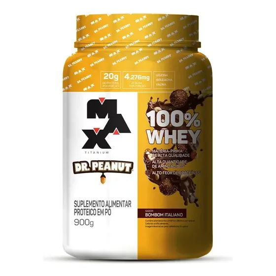 100% Whey Dr. Peanut (900g) - Max Titanium Sabor Bombom Italiano