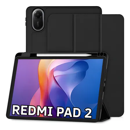 Capa Para Tablet Xiaomi Redmi Pad 2 Com Suporte Triplo Preto