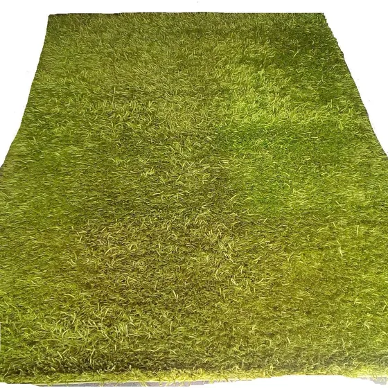 Alfombra Sala Minimalista Shaggy Verde 2.90x1.60 Mts Usada 