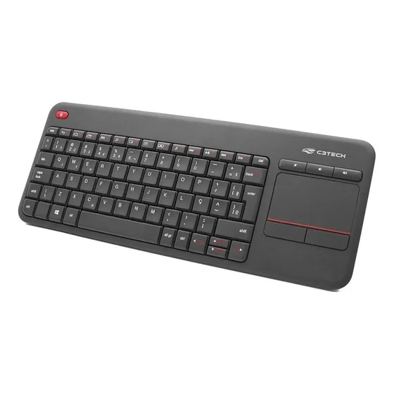 Teclado Wireless C3tech K-wt200bk Touchpad Smart Tv - Preto