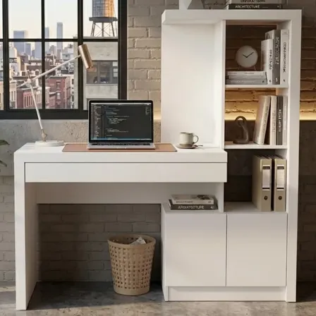 Mesa Escrivaninha Estante Estudo Quarto 2 Portas 1 Gaveta