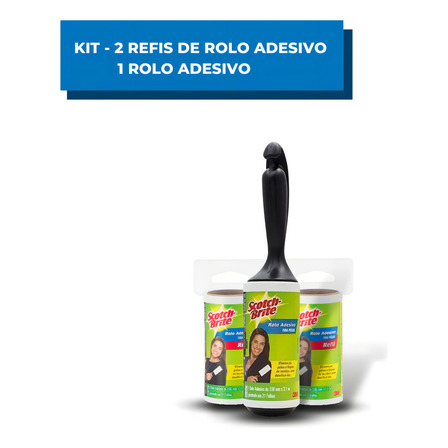 Rolo Adesivo Tira Pelo Scotch-brite 3m Roupa Sofa + 2 Refis Rolo Adesivo Tira Pelo Scotch-brite 3m Roupa Sofa + 2 Refis