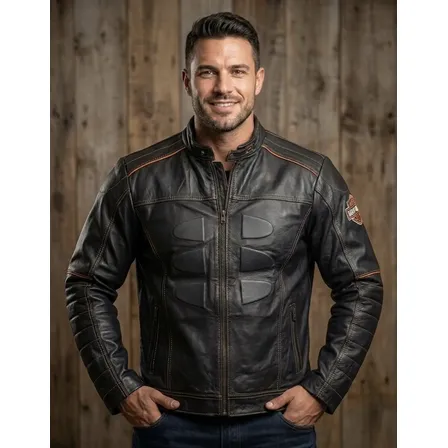 Jaqueta Couro Bovino 100% Legítimo Moto Motociclista Harley Preto Lisa Gg
