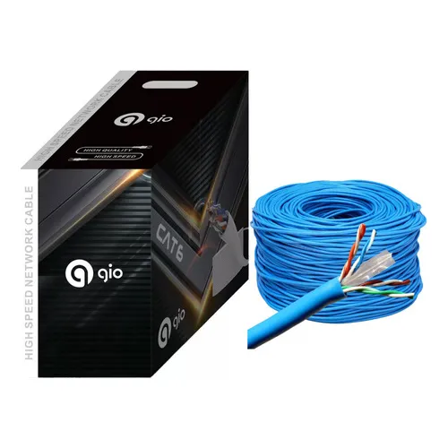 Gio Bobina Cable de Red UTP Cat6 para Interior 8 Hilos Trenzado Ideal para CCTV