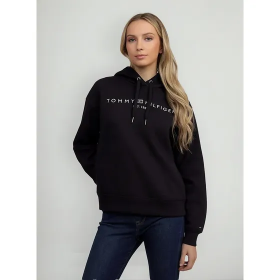 Polerón Mujer Con Logo Bordado Azul Tommy Hilfiger