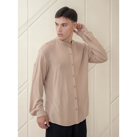 Camisa Hombre Lino Manga Larga Slim Fit