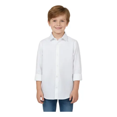 Camisa Ogochi Infantil Ml Casual Slim 2/8