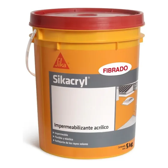 Impermeabilizante Acrílico Sikacryl Sika 5kg Blanco Fibrado