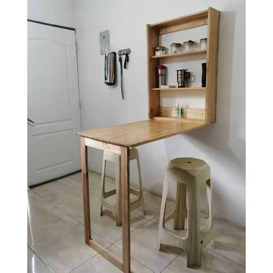 Mesa De Pared Plegable En Madera