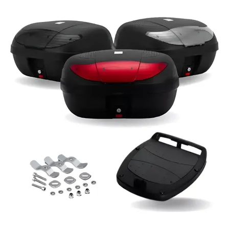 Bau Bauleto Moto 45 Litros Protork Cabe 2 Capacetes Completo