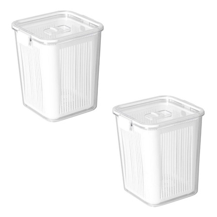 2 Pote Hermético Com Cesto Escorredor E Válvula De Ar 3050ml 2 Pote Hermético Com Cesto Escorredor E Válvula De Ar 3050ml