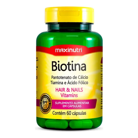 Biotina Cabelo Unhas E Vitaminas + Acido Fólico 60 Capsulas Sabor Sem sabor