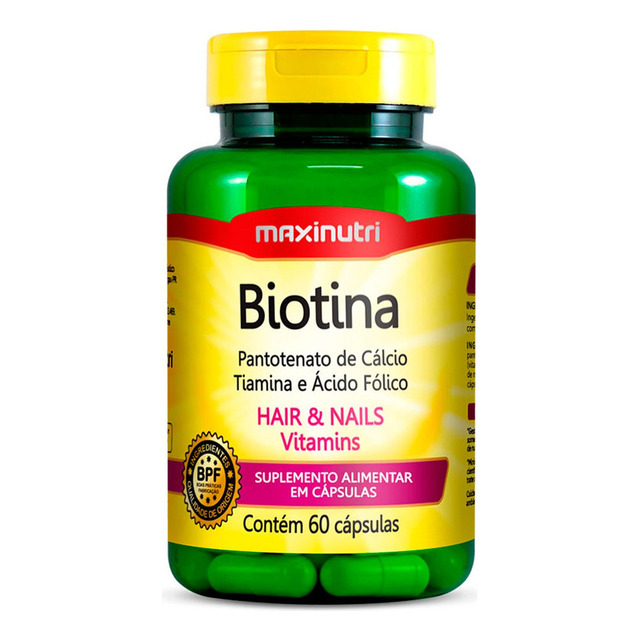 Biotina Cabelo Unhas E Vitaminas + Acido Fólico 60 Capsulas Sabor Sem Sabor Biotina Cabelo Unhas E Vitaminas + Acido Fólico 60 Capsulas Sabor Sem Sabor
