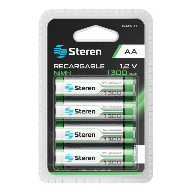 Pila Recargable Aa Steren Bat-nm-aa 1.2v 1300 Mah 4pilas