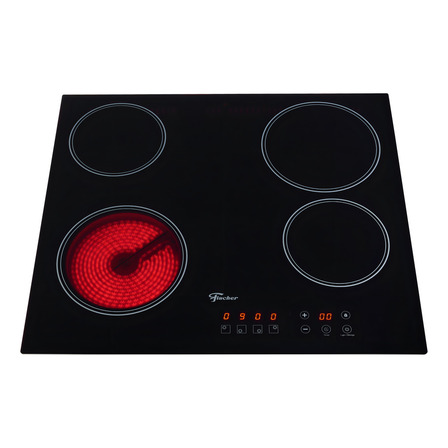 Fogão Cooktop Elétrico Mesa Vitrocerâmica 4q Touch Fischer 220v Fogão Cooktop Elétrico Mesa Vitrocerâmica 4q Touch Fischer 220v