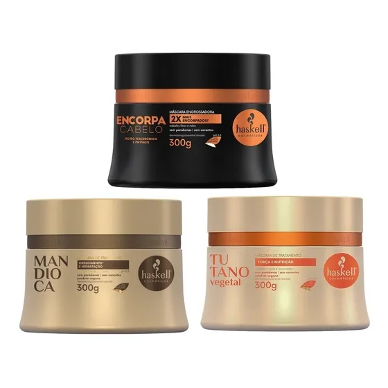Kit Cronograma Capilar Cabelos Finos E Ralos 3x250g Haskell