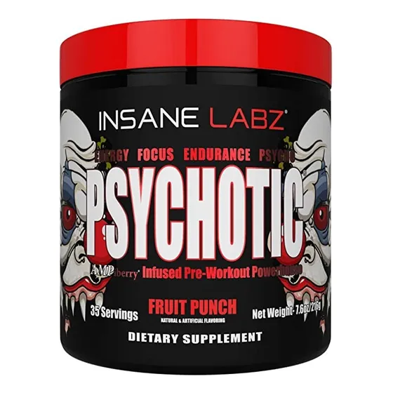 Pre Entreno Psychotic Oxido Nítrico Insane Labz 35 Serv L Sabor Ponche De Frutas