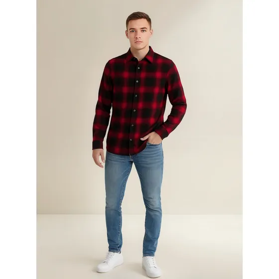 Camisa Hollister Franela Escosesa A Cuadros