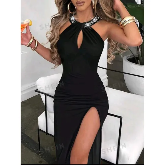Vestido Elegante Elástico Grueso Algodón