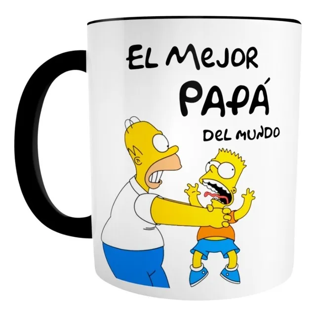 Taza Día Del Padre. El Mejor Papá Del Mundo. The Simpsons