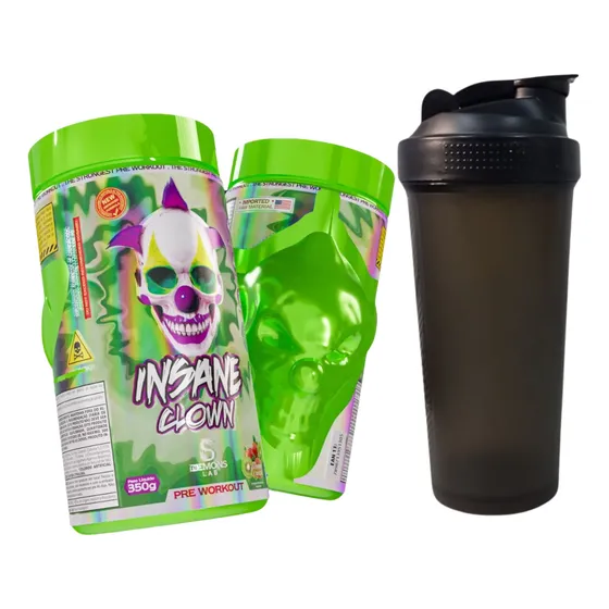 Pré Treino Insane Clown 350g Demons Lab + Coqueteleira Top