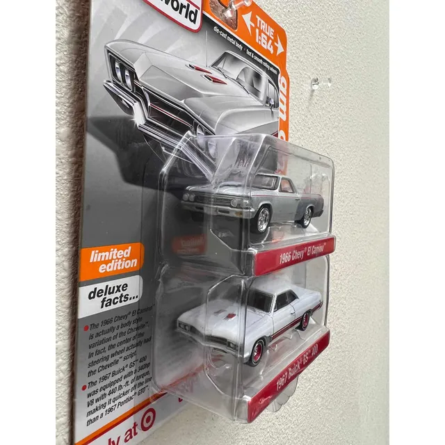 Auto World 1/64 2pack 66 Chevy El Camino 67 Buick Gs 400