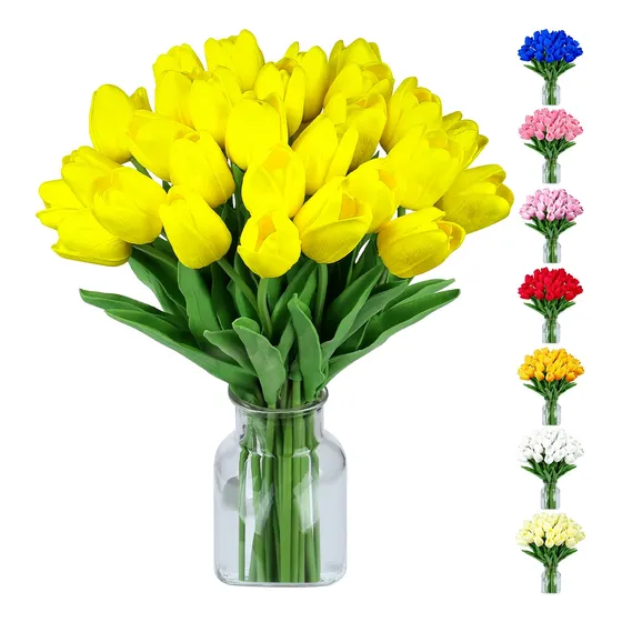 Ramos De 20 Tulipanes Artificiales Flor Decoración Tulipan