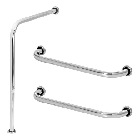 Barra De Apoio Para Vaso Sanitário E 2 Alça Reta Idoso 60cm Barra De Apoio Para Vaso Sanitário E 2 Alça Reta Idoso 60cm