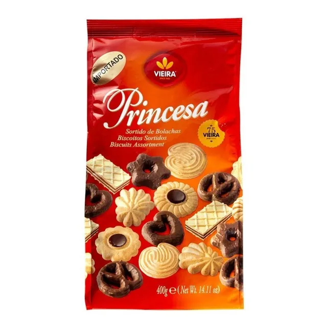 Biscoito Português Princesa Amanteigado Sortido Pacote 400g