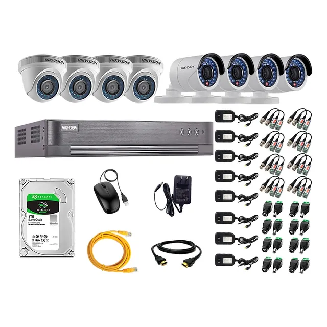 Kit 8 Camaras De Seguridad Hikvision 1tb