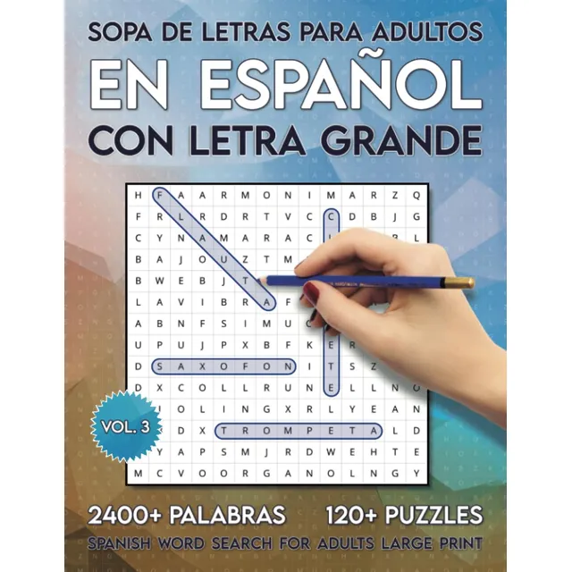 Sopa De Letras Para Adultos En Español Con Letra Grande: Aa