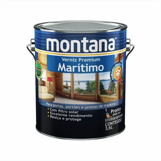 Vernize Para Madeira Externa Brilho E Proteção 3,6l Montana Acabamento Fosco Cor Natural