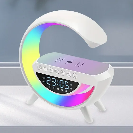 Lam Led De Escritorio Reloj Bt Parlante Bluetoo